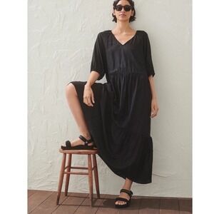 h and m pleated maxi dress Women's Burgundy Pleated maxi dress